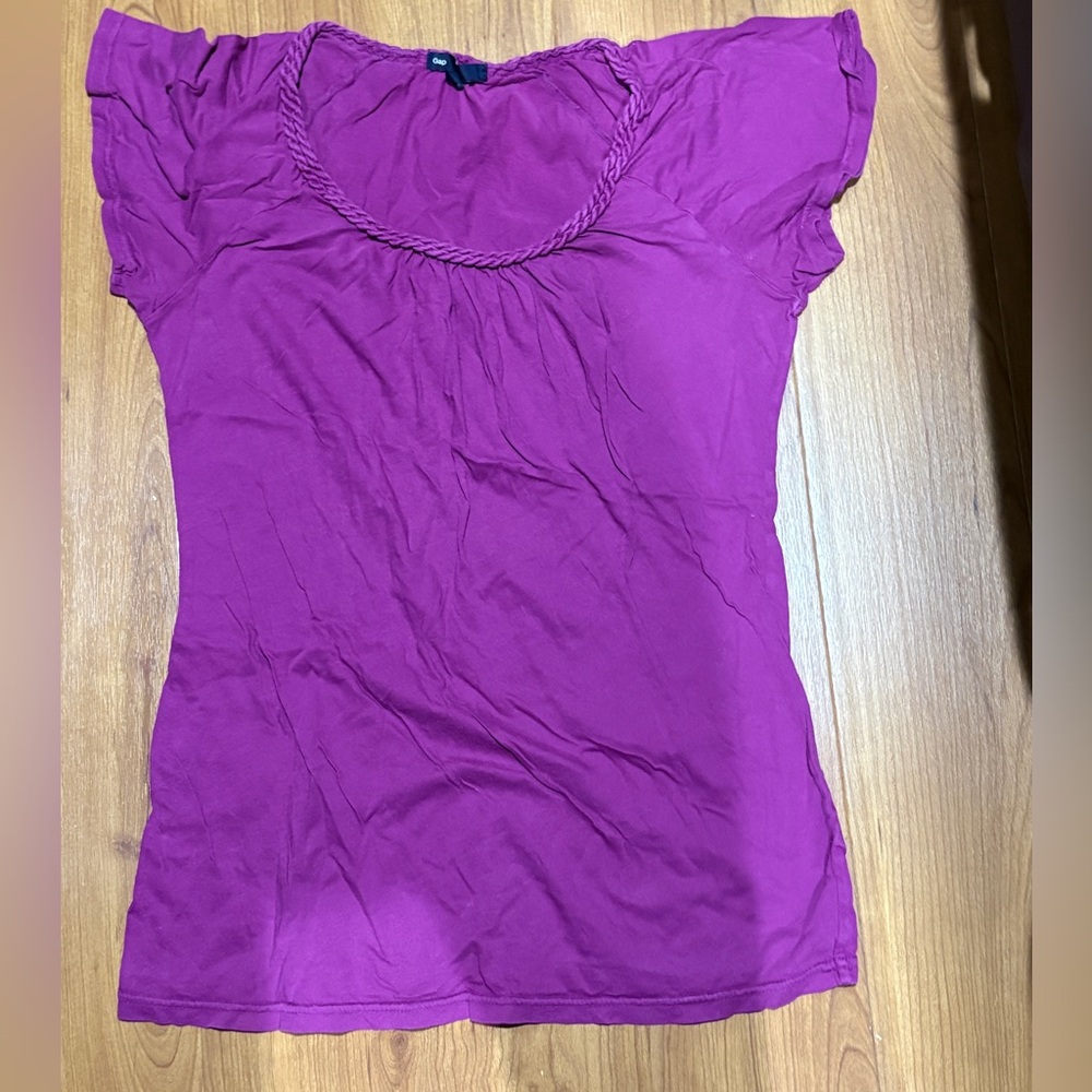 GAP Bright Fuchsia Braided Scoop Neck Tank Top